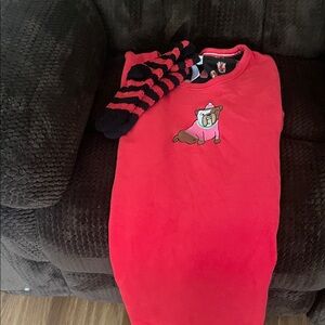 Red Fleece Blanket with Cartoon Design